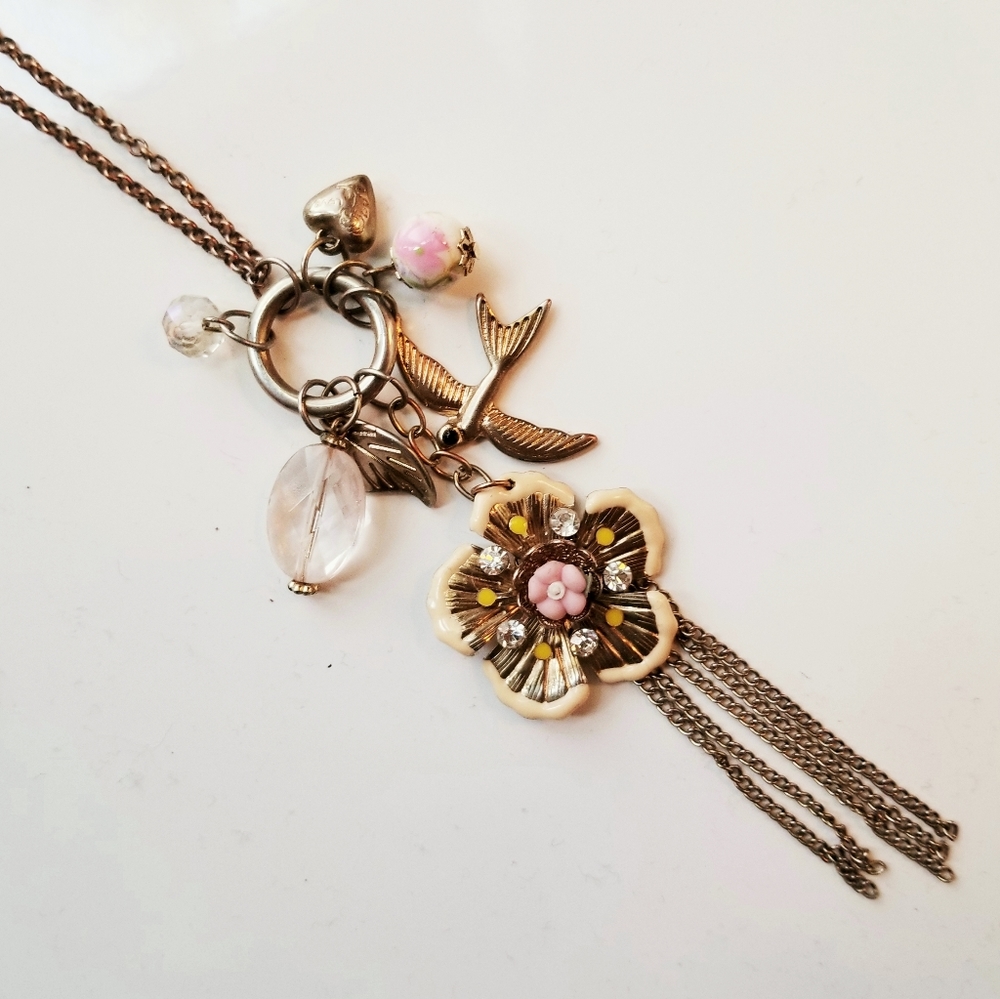 Floral and Nature Charmed 15" Necklace